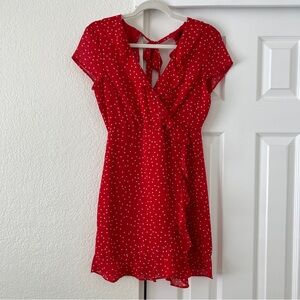 Bardot Red Polka Dot Open Back Ruffled Mini Dress Size XS / US 4